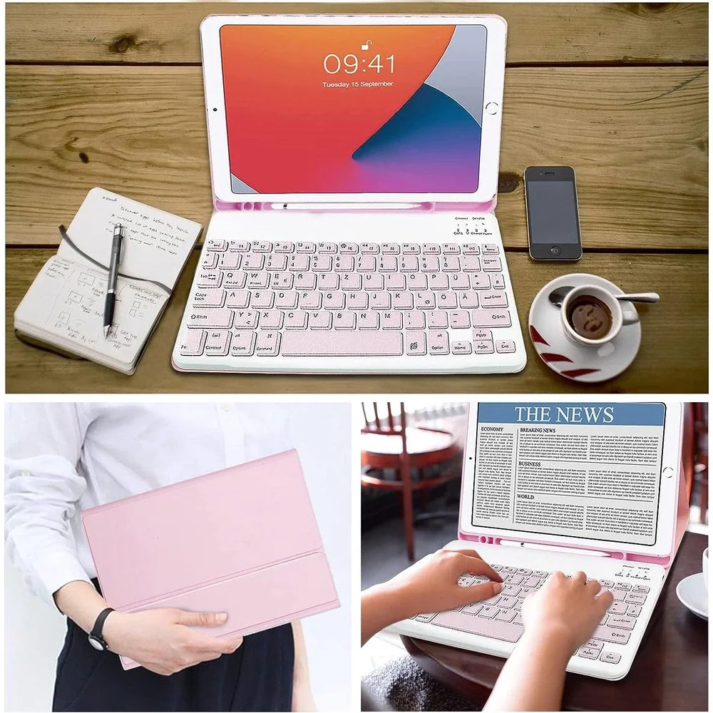 Black ultra-thin keyboard Bluetooth-Long Life-for iPad-Galaxy-Smartphones ETC
